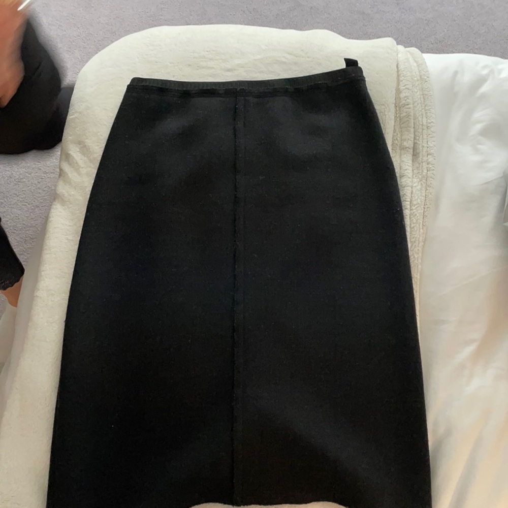 Black wool Prada skirt